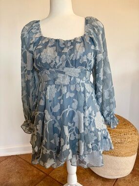 Evolutionary Apparel Jumper Youth Size 16 Blue Long Sleeve Ruffle Tie
Back